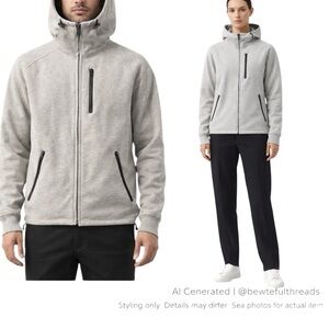 Japanese Minimalist Tech Hoodie Jacket Grey Unisex Oversized Streetwear